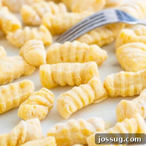 closeup of potato gnocchi