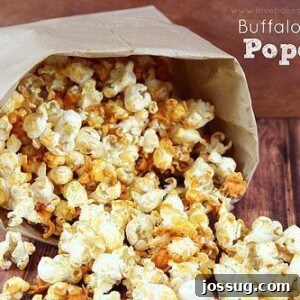 Delicious Buffalo Ranch Popcorn in a large bowl, perfectly seasoned and ready to eat.