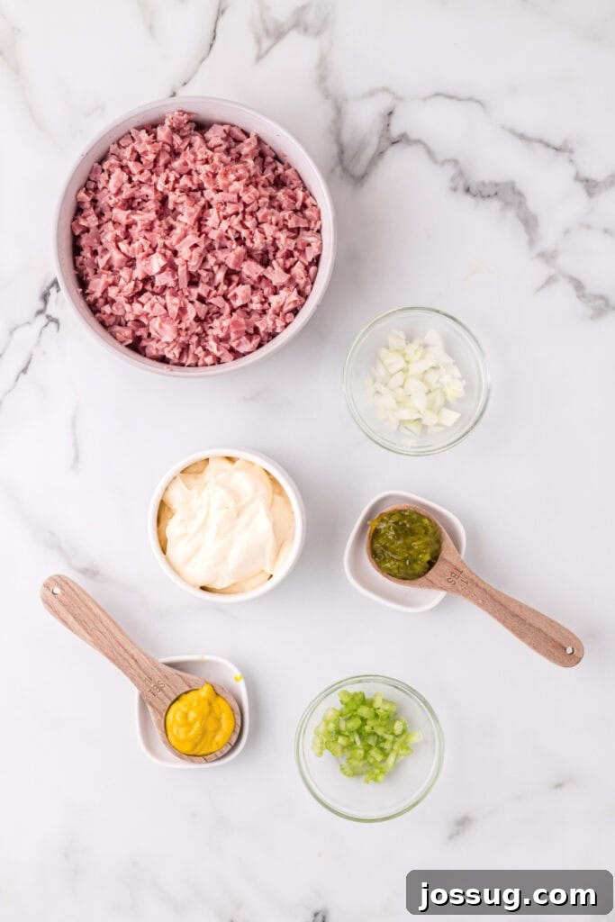 ingredients to make ham salad