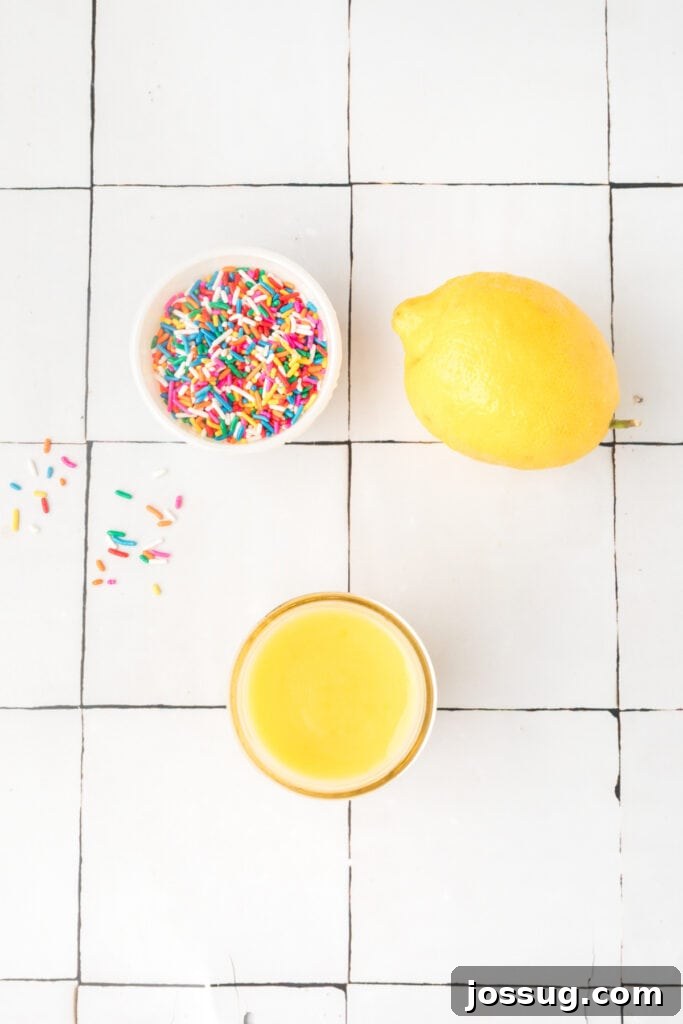 Whimsical Lemon Sprinkle Cake 5 optional fillings and garnishes for funfetti cake