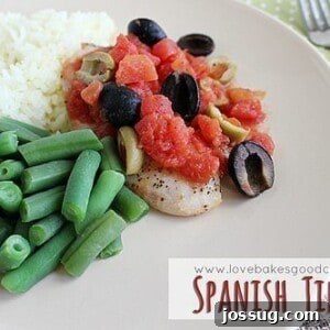 Spanish Tilapia with tomato and olive sauce