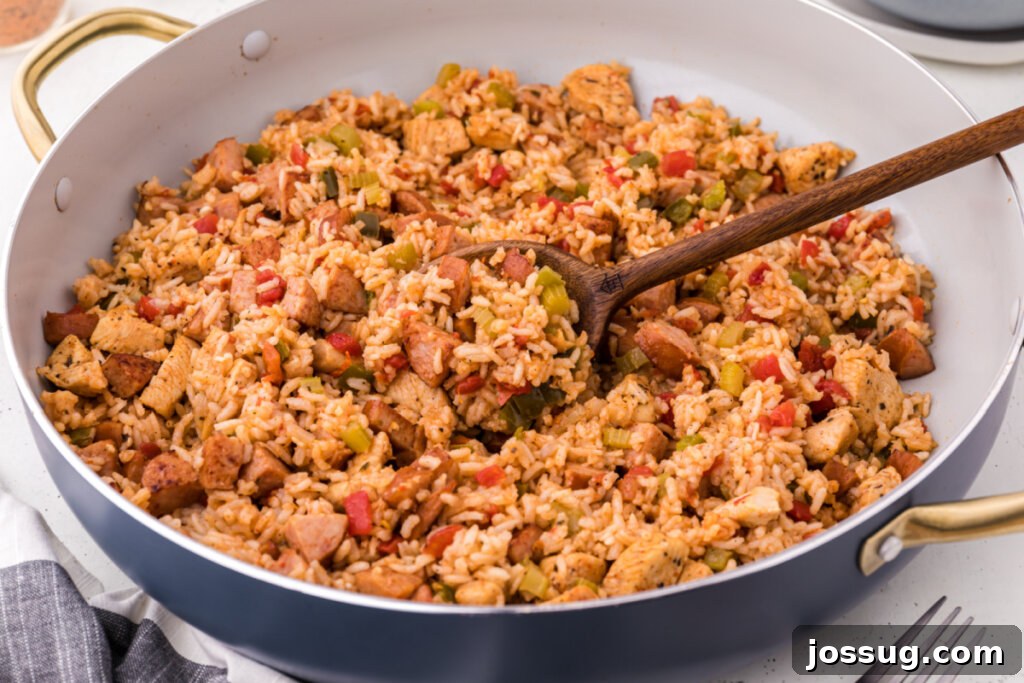 Southern Soul Pot 6 jambalaya in skillet