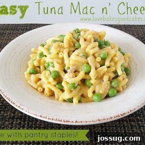 Easy Tuna Mac and Cheese served in a bowl.