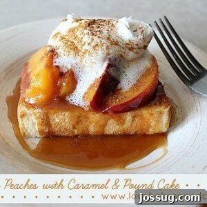 Summer Peaches with Caramel & Pound Cake