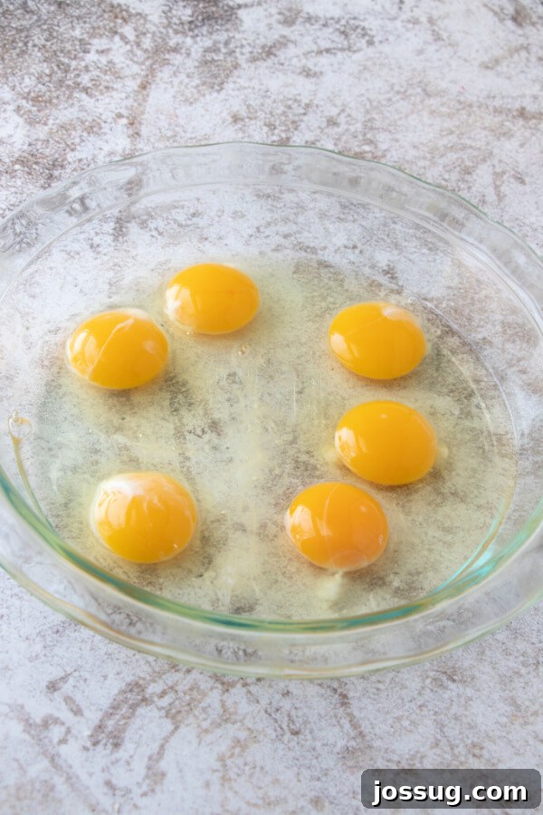 Eggs in pie plate