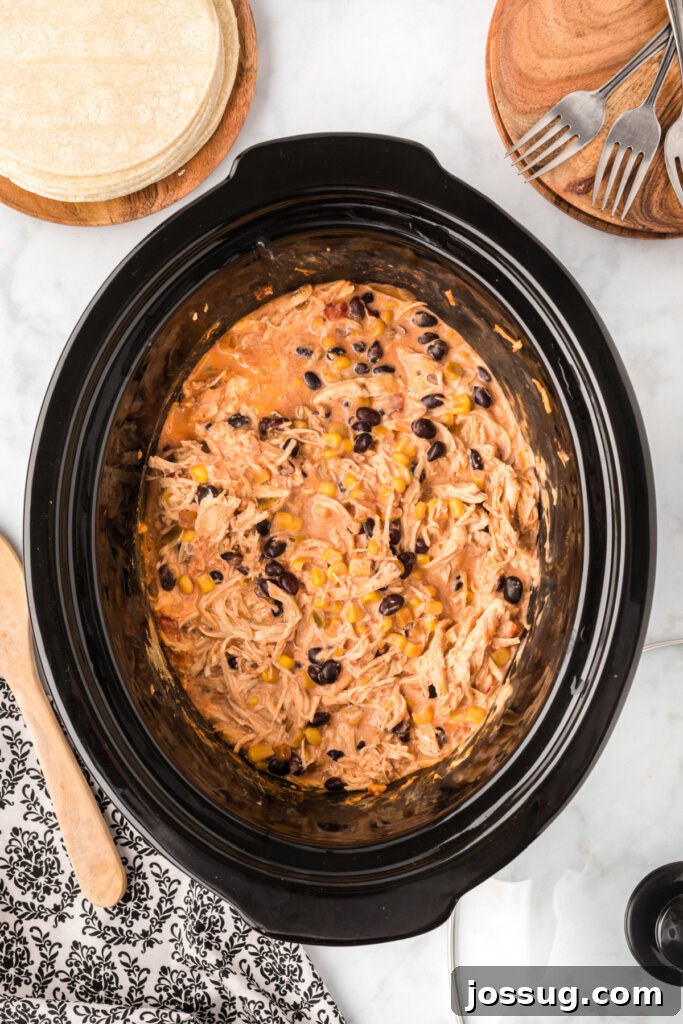 slow cooker fiesta chicken in crockpot