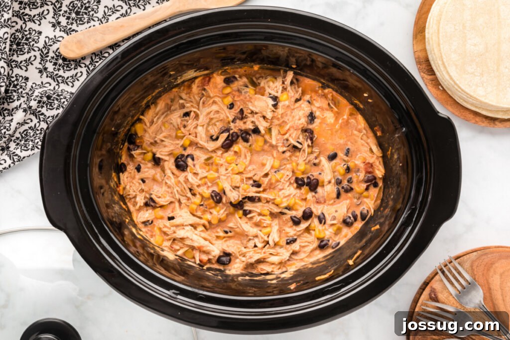 slow cooker fiesta chicken in slow cooker