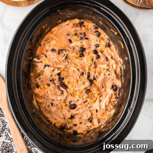 fiesta chicken in slow cooker crock
