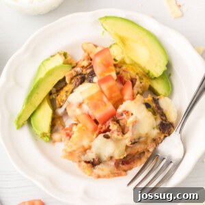 Hearty Fiesta Breakfast Bake 6 breakfast casserole on plate