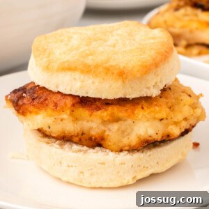 chicken biscuit on plate, a classic Southern comfort dish