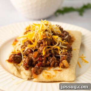 Flatbread melts piled high with BBQ bacon cheeseburger filling