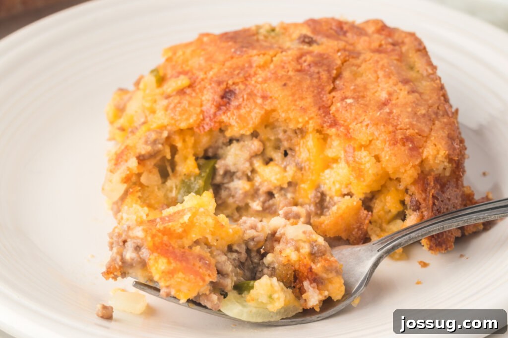 Savory Cornbread Fiesta Bake 5 slice of mexican cornbread casserole
