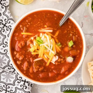 Homemade Wendy's Copycat Chili served in a rustic bowl