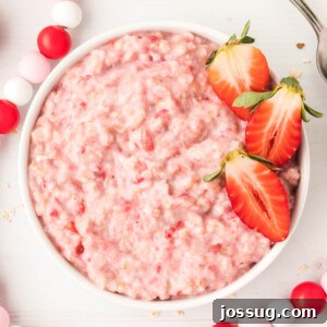 bowl of strawberries and cream oatmeal