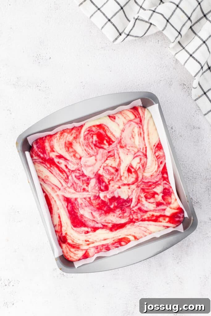 Overhead view of fudge in a pan