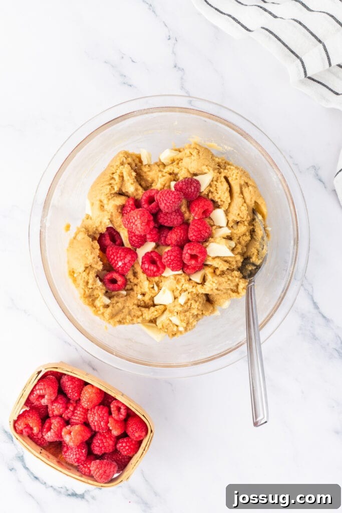 White Chocolate Raspberry Bliss Bars 7 Raspberries folded into batter