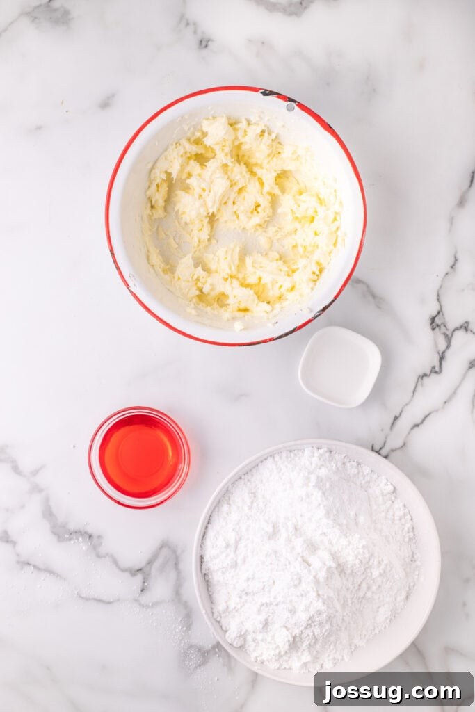 Ingredients for Cherry Buttercream Frosting
