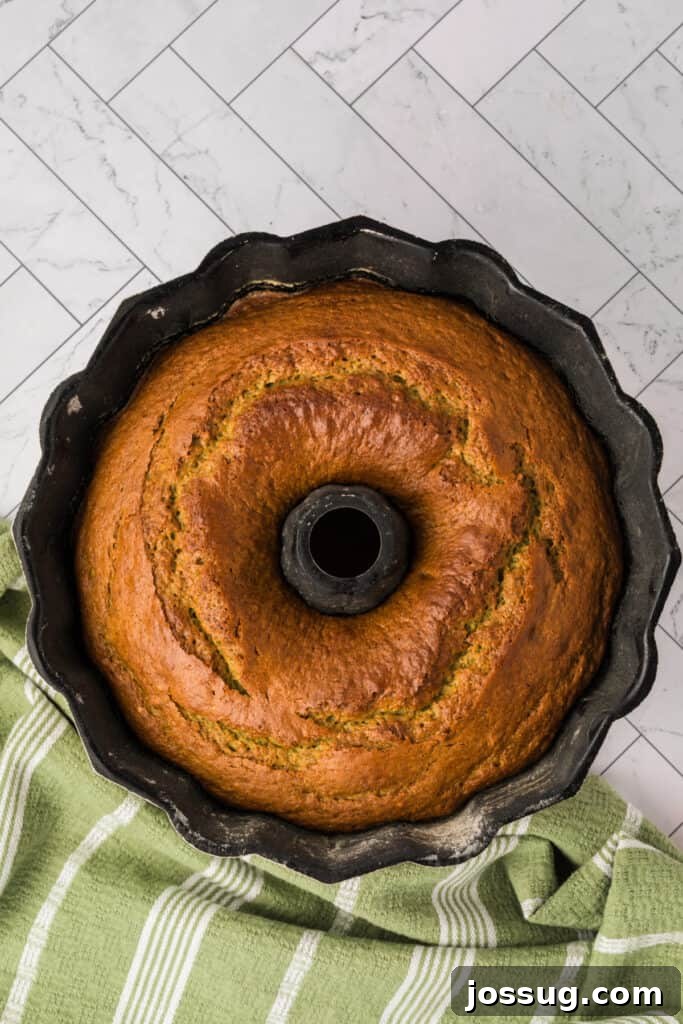 Pistachio Dream Bundt 11 Baked Bundt Cake Cooling