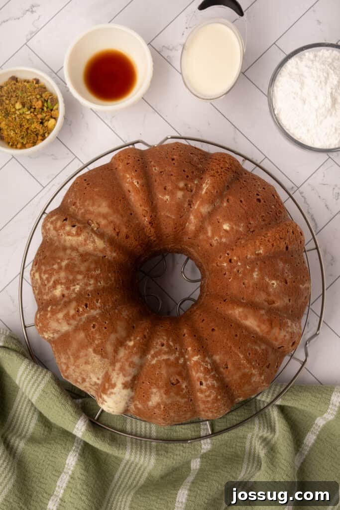 Pistachio Dream Bundt 12 Bundt Cake on Rack