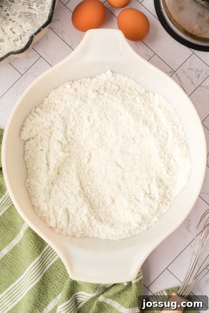 Pistachio Dream Bundt 7 Dry Ingredients Mixed