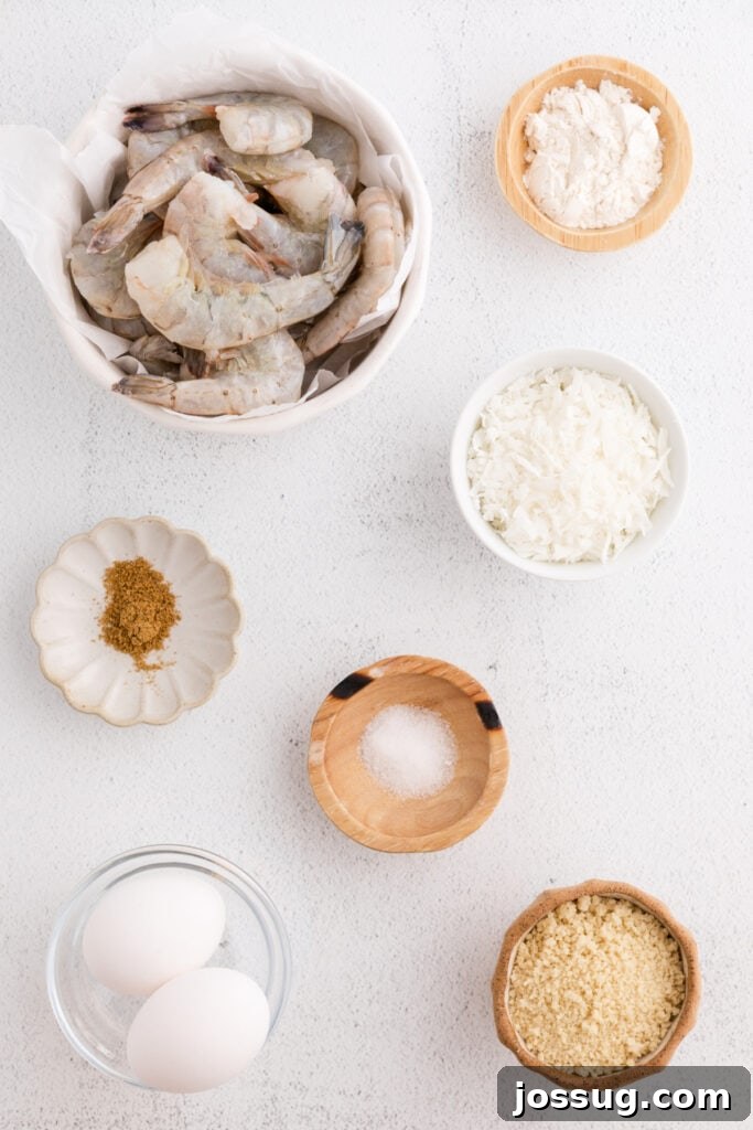 Air Fryer Coconut Shrimp Delight 3 Ingredients needed to make Air Fryer Coconut Shrimp