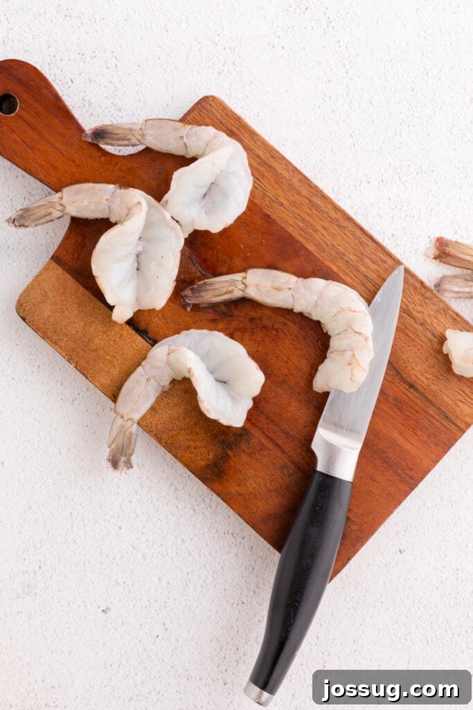 Air Fryer Coconut Shrimp Delight 4 Butterflying raw shrimp