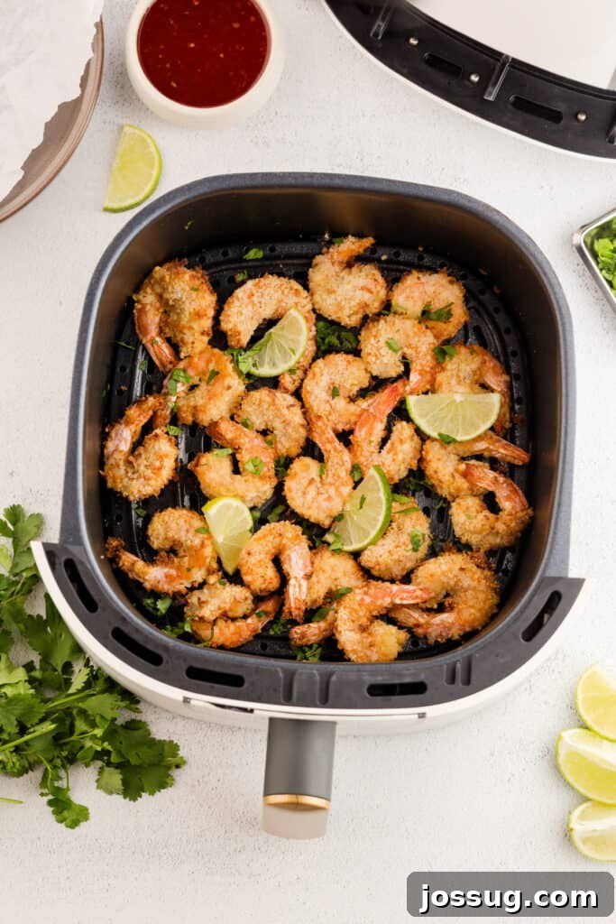 Air Fryer Coconut Shrimp Delight 8 Cooked coconut shrimp in air fryer
