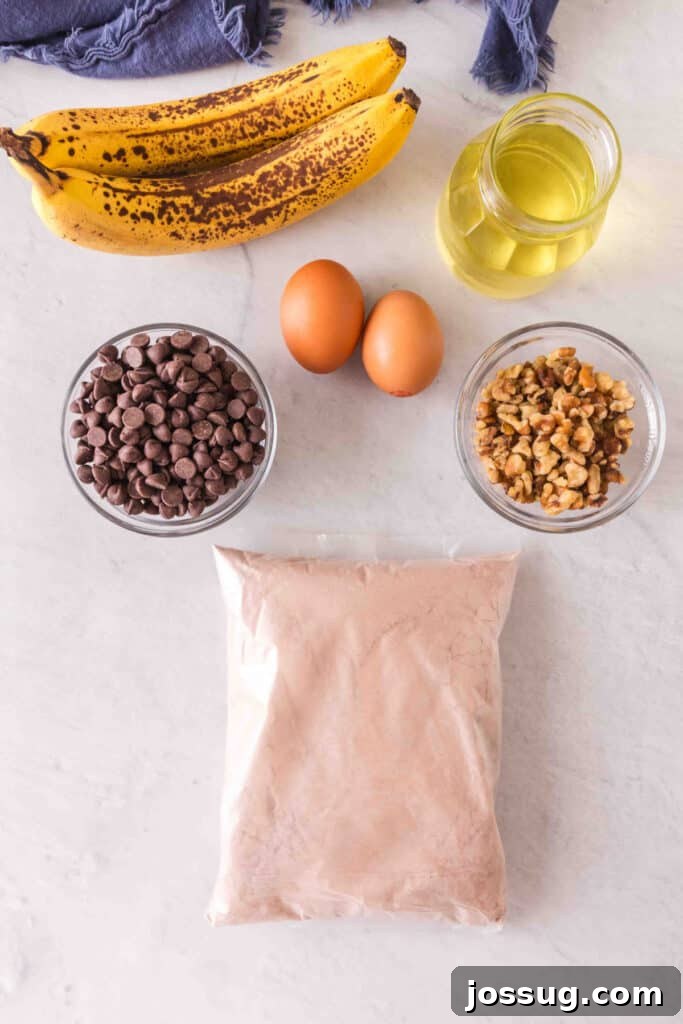 Brownie-Swirled Banana Bread 3 Ingredients to make brownie banana bread