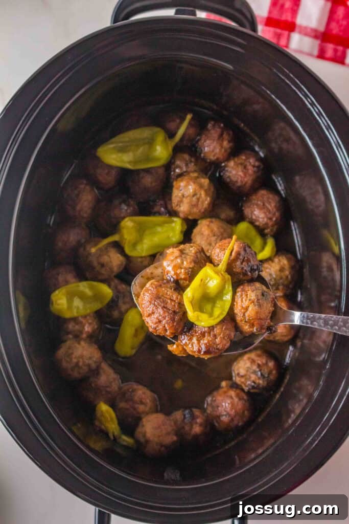 Serving Spoon with Mississippi Meatballs