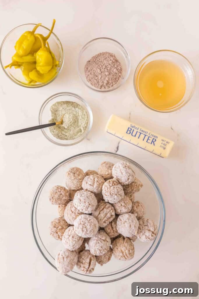 Ingredients for Slow Cooker Mississippi Meatballs