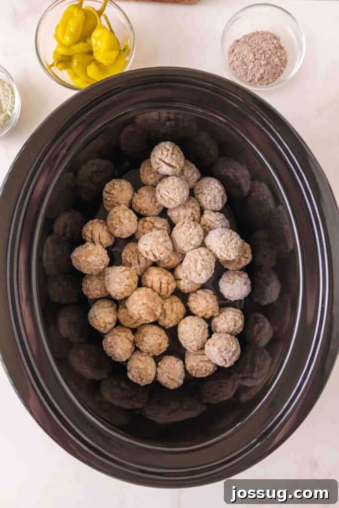 Frozen Meatballs in Slow Cooker