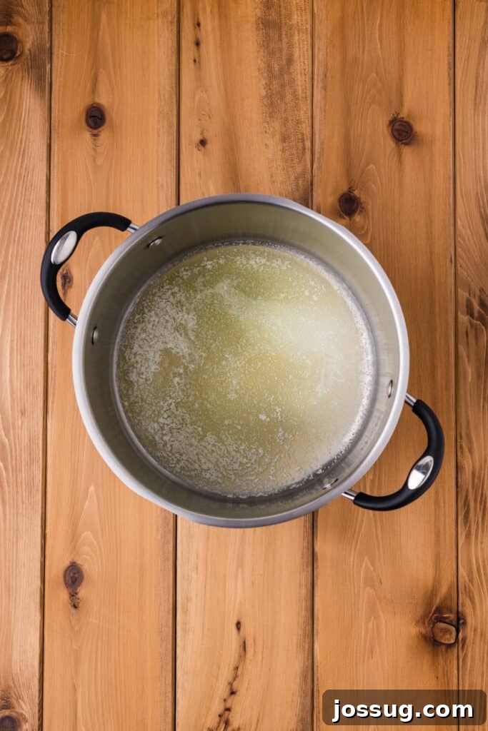 Melted Butter in a Large Saucepan