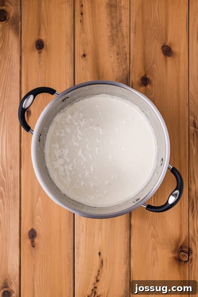 Melted Marshmallow and Butter Mixture in a Saucepan
