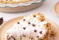 Dreamy No Bake Cannoli Pie with Ricotta and Chocolate Chips