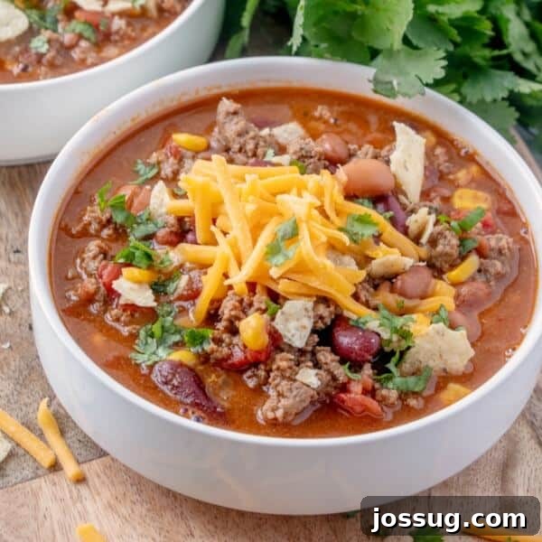 Crockpot Shredded Chicken Tacos Recipe for Busy Weeknights 16 taco soup in bowl