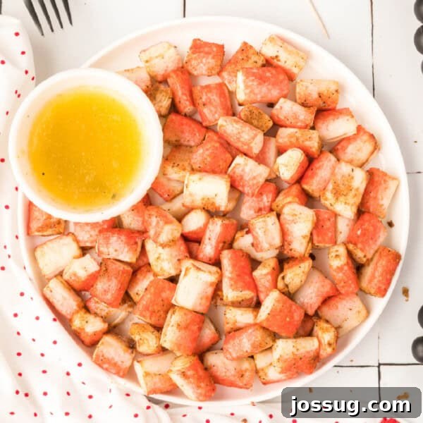 Cheesy Crab Melt: Seafood Grilled Cheese Sandwich Recipe 17 air fryer crab bites on plate
