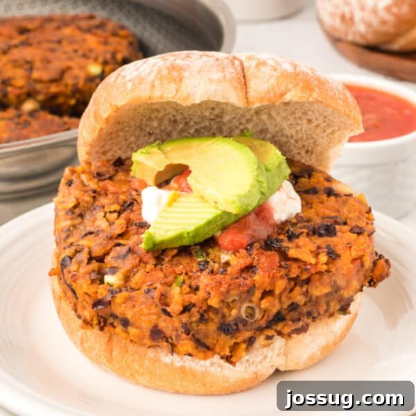 Crispy Chicken Parmesan Burgers with Marinara and Mozzarella 17 Black Bean Nacho Burger on a bun with avocado, sour cream, and salsa