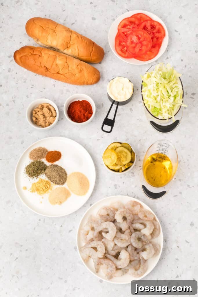 Smoky Barbecue Shrimp Po' Boy Sandwich Recipe 3 Ingredients needed to make homemade shrimp po'boys