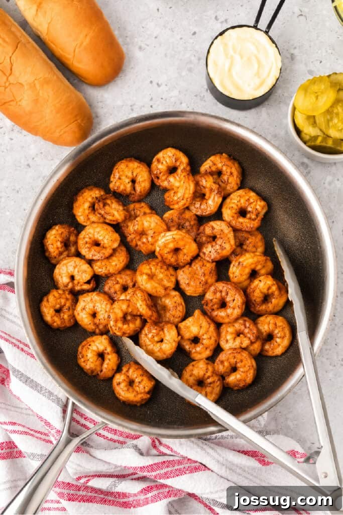 Smoky Barbecue Shrimp Po' Boy Sandwich Recipe 10 Pan-seared shrimp cooked with smoky barbecue seasoning