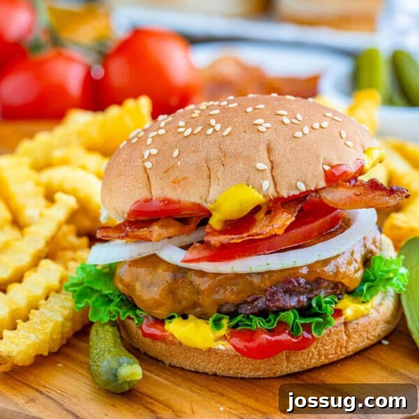 juicy and flavorful venison burger with fries on the side