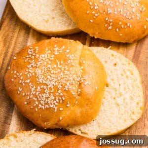 How to Make Soft Homemade Hamburger Buns 10 Homemade hamburger buns with sesame seeds ready for sandwiches and burgers