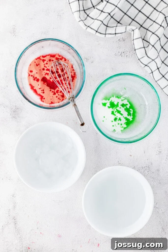 Halo-Halo: Authentic Filipino Shaved Ice Recipe 5 Raspberry and lime flavored gelatin being prepared for homemade Halo Halo.