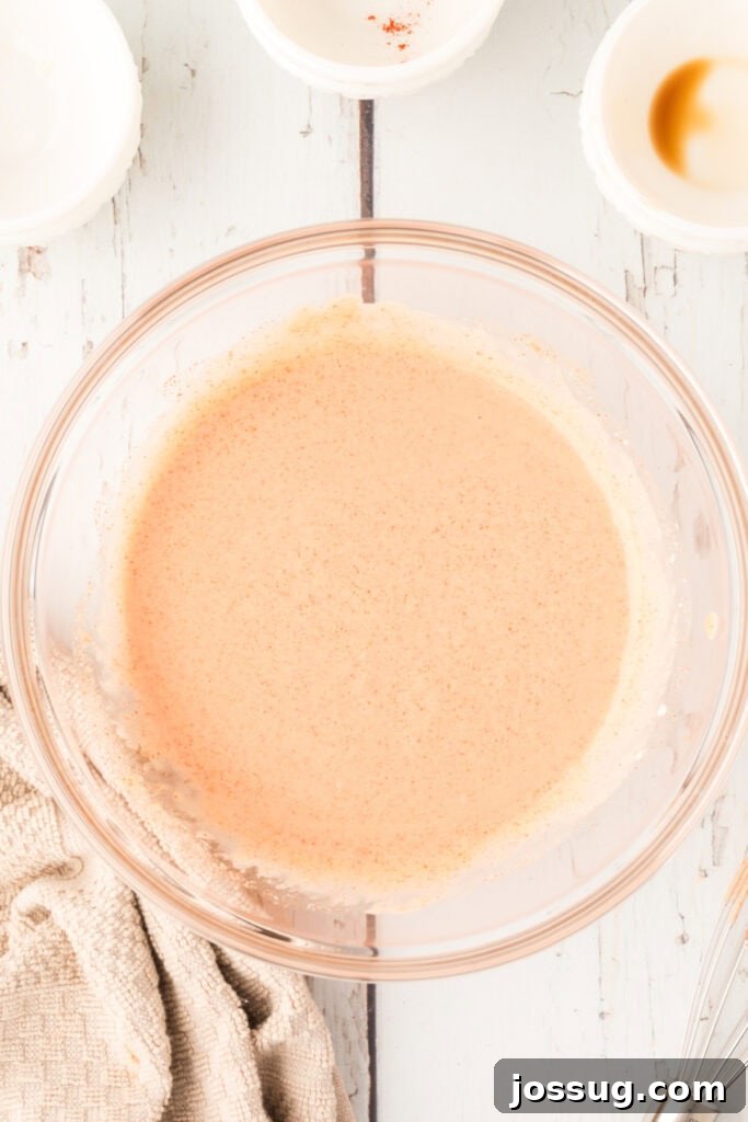 Homemade Fry Sauce Recipe: Tangy Dipping Sauce 6 Homemade Fry Sauce whisked until smooth and creamy in a glass mixing bowl.
