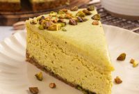 Pistachio Cheesecake with White Chocolate-Pistachio Ganache